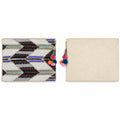 Pochette indienne géométrique blanche noire et violette