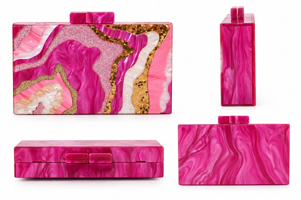 Pochette acrylique rose