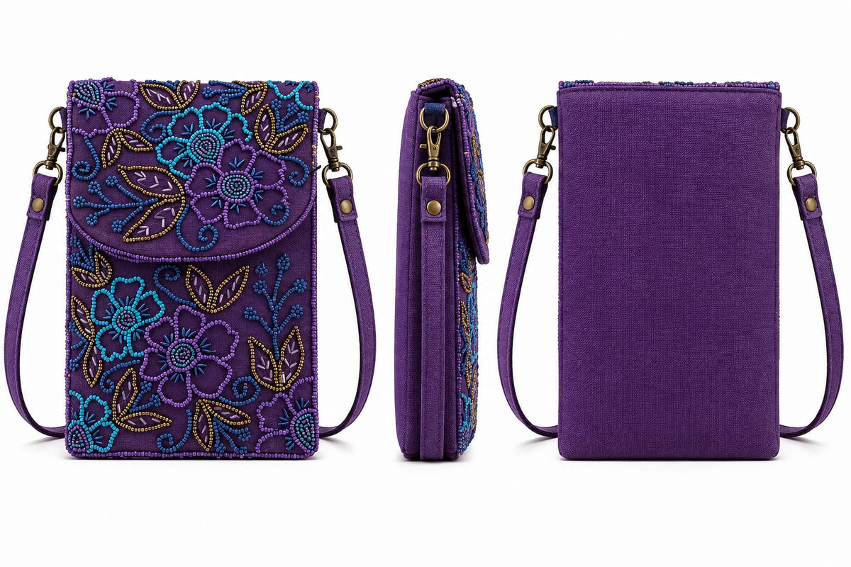 Sac floral brodé