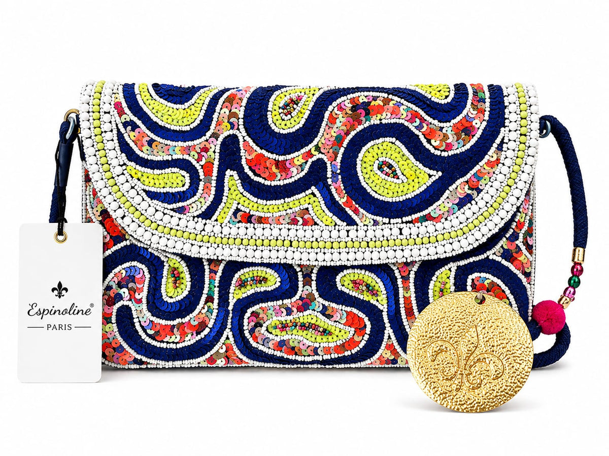 Sac brodé à motif cachemire