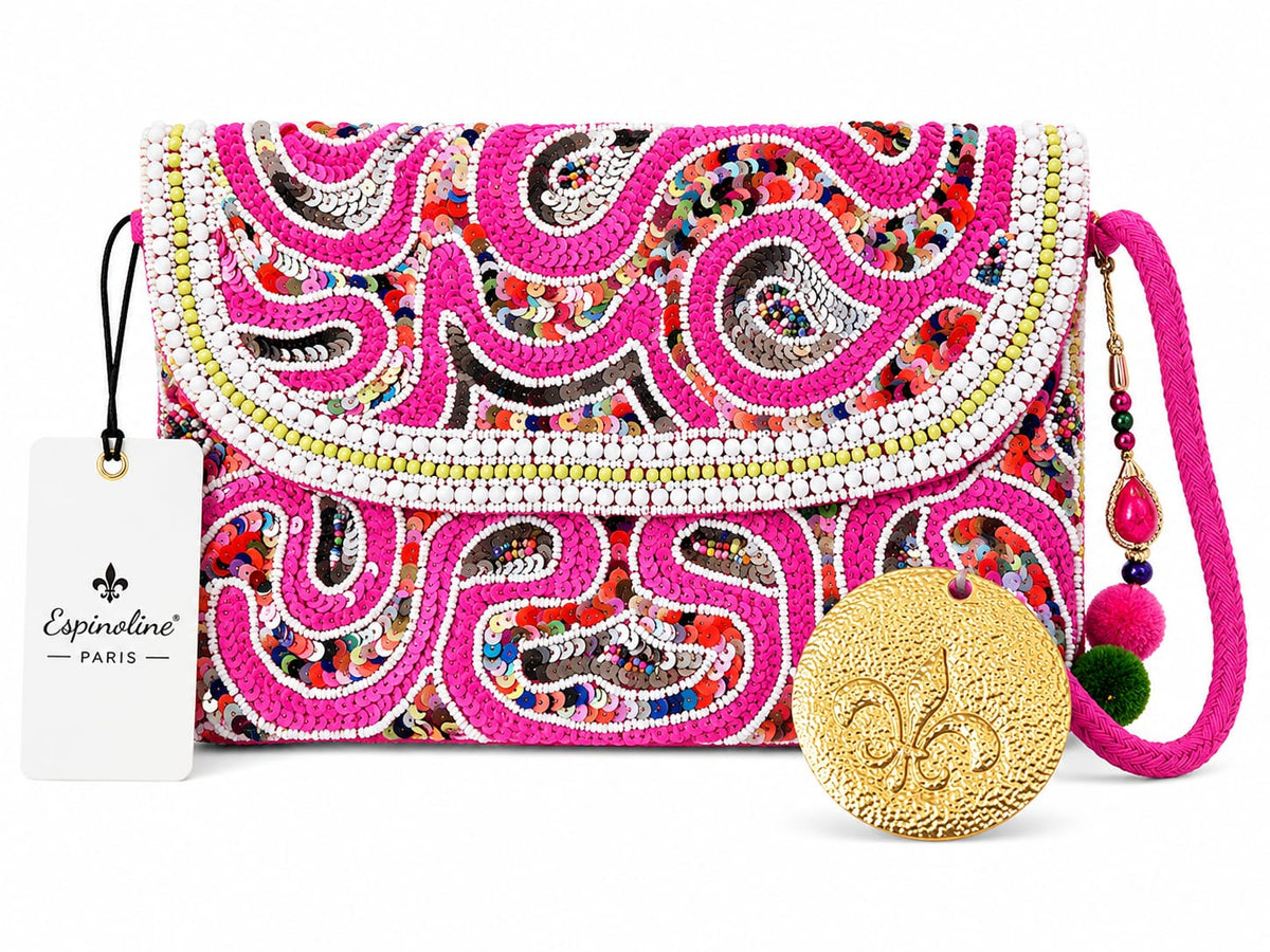 Sac brodé à motif cachemire