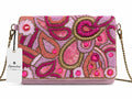 Pochette paisley brodée à chaîne vieillie