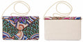 Pochette indienne brodée modèle floral bleu, face et dos – Espinoline® PARIS