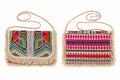 Sac indien à rabat brodé rose et orange, face et dos – Espinoline® PARIS